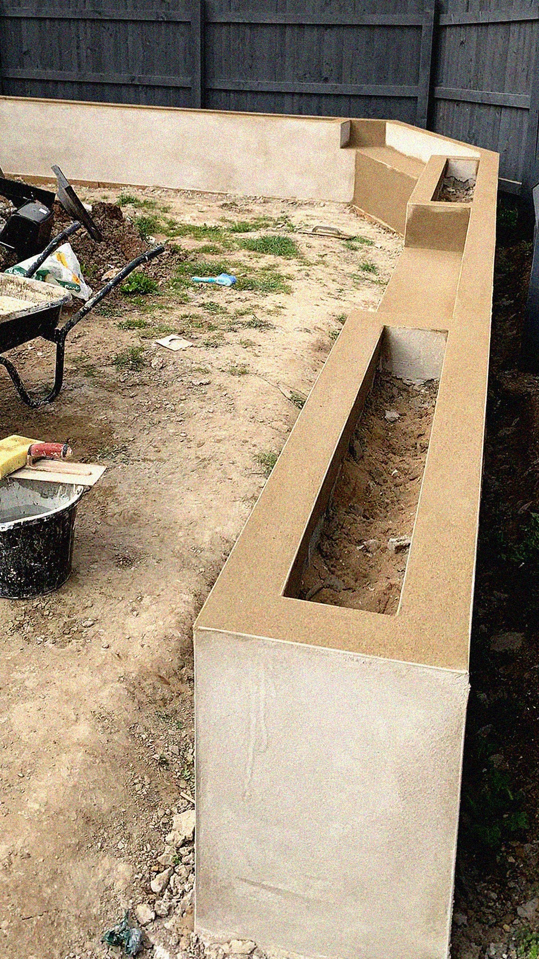 Exterior Garden Flower Bed Plastering